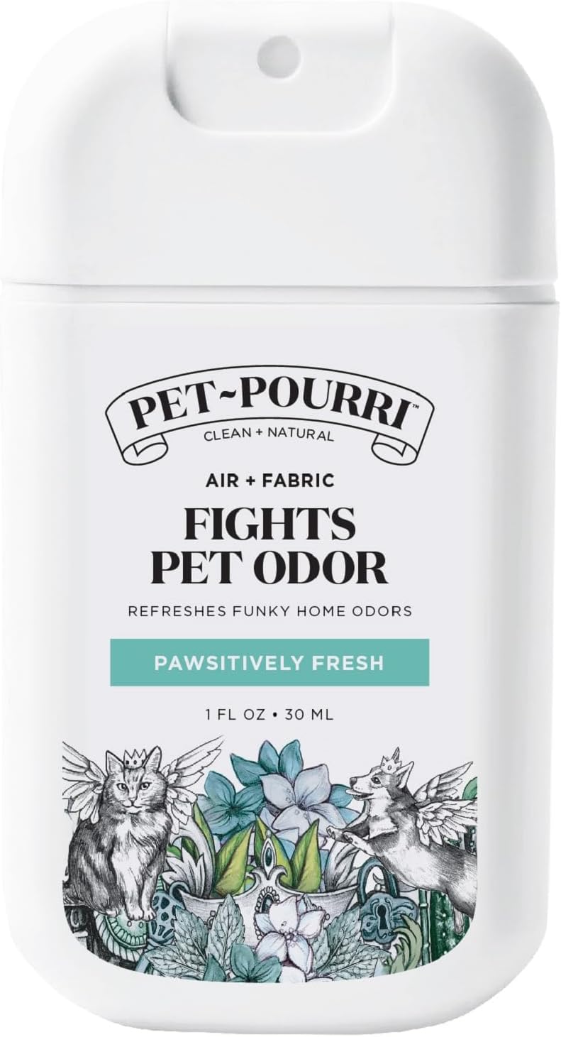 Poo-Pourri Pawsitively Fresh Pocket Deodorizer Spray – Dog & Cat Odor Remover – Plant Based Ingredients – Vet Recommended – Great for Air, Carpet, Fabric, Litter Box, Urine & Strong Pet Odors - Image 1